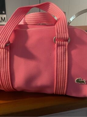 Lacoste Coral Pink Mini Barrel Bag
